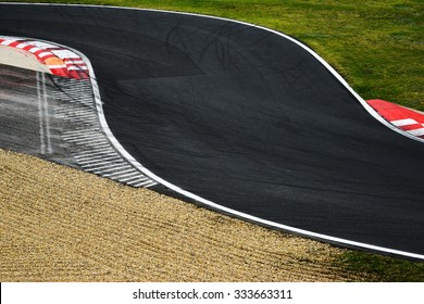 Race Track Curve Road For Car Racing , Close Up