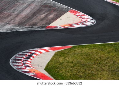 Race Track Curve Road For Car Racing , Close Up