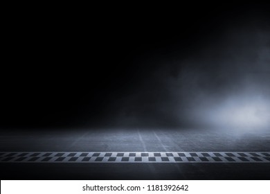Race track finish line racing on night - Shutterstock ID 1181392642