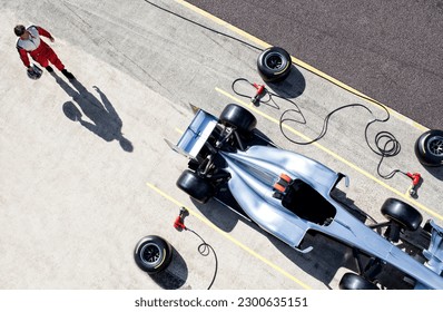 Racer walking to car in pit stop