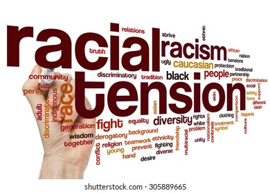 Racial Tension Concept Word Cloud Background