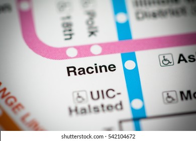 Racine Station. Chicago Metro Map.