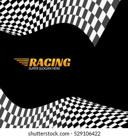 Racing background with race flag, sport design banner or poster. - Shutterstock ID 529106422