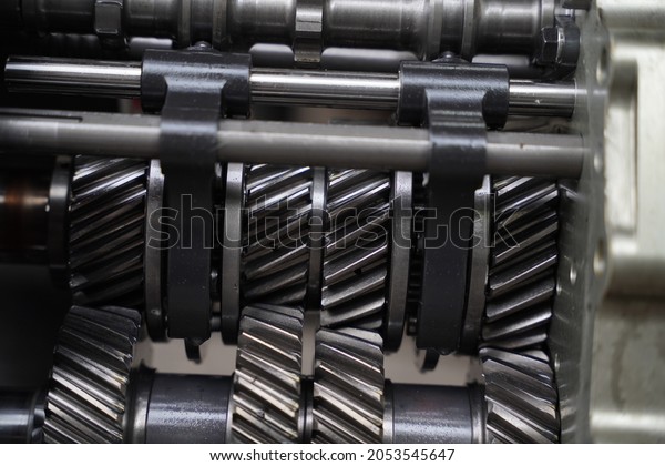 Racing car's
gearbox , transmission gear
detail