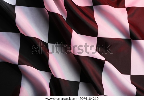 Racing checkered\
flag as background, top\
view
