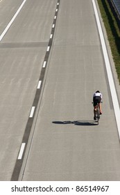 Racing Cyclist During Time Trial