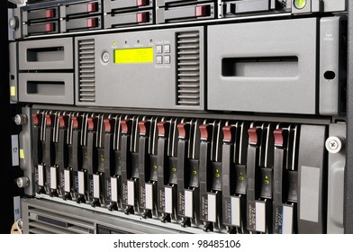 Rack Mounted Blade Servers, System Storage And Tape Library