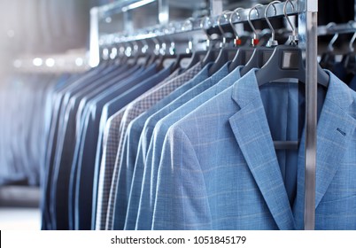 Rack With Suit Jackets In Boutique