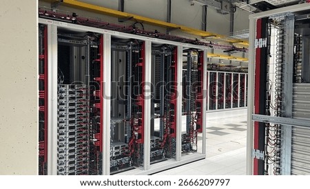 racks in data center facility 