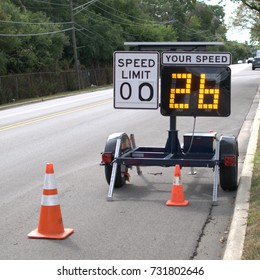 A Radar Equipped Speed Detecting Speed Limit Sign.