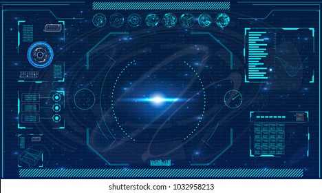 Radar screen. Elements for HUD interface. Vector illustration for your design. Technology background.Futuristic user interface. - Powered by Shutterstock