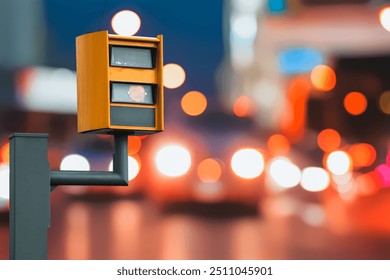 Radar-equipped speed camera monitors evening traffic - Powered by Shutterstock