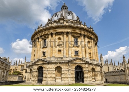 The Radcliffe Camera known as the Rad Cam or the Camera, a building of the University of Oxford, England. Its circularity and position in the heart of Oxford, make it the focal point of the University