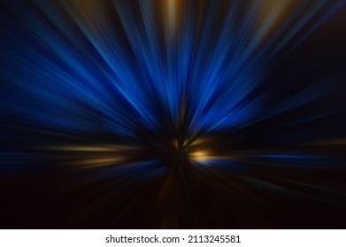 Radial orange, blue rays on a dark, abstract background. Background for design.