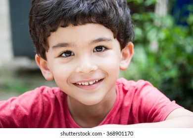 Radiant Boy Smiles Camera Wearing Red Stock Photo 368901170 | Shutterstock