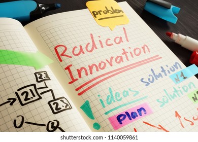 Radical Innovation Handwritten In The Note And Pen.