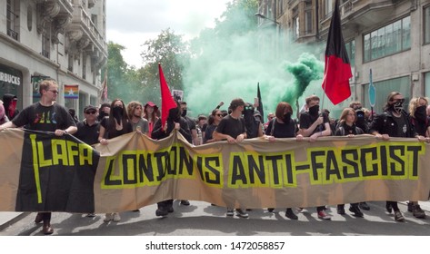 Radical Left Wing Antifa Gather Outside The BBC Studio In London, UK, 03/08/19