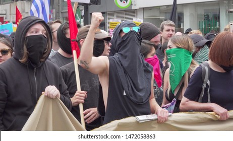 Radical Left Wing Antifa Gather Outside The BBC Studio In London, UK, 03/08/19