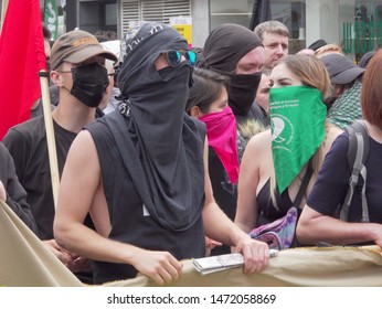 Radical Left Wing Antifa Gather Outside The BBC Studio In London, UK, 03/08/19