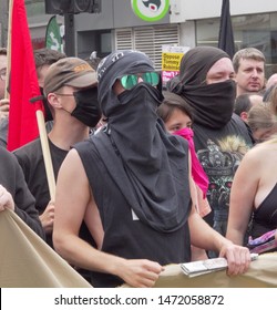 Radical Left Wing Antifa Gather Outside The BBC Studio In London, UK, 03/08/19