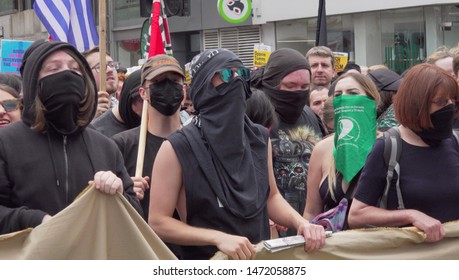 Radical Left Wing Antifa Gather Outside The BBC Studio In London, UK, 03/08/19