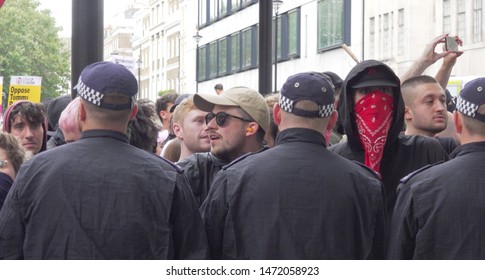 Radical Left Wing Antifa Gather Outside The BBC Studio In London, UK, 03/08/19