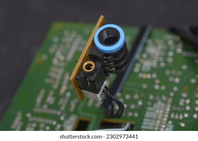 radio components and boards close-up electronics