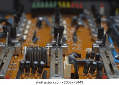 radio components and boards close-up electronics