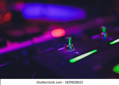 Radio function selector switch on a vintage dusty tape player with radio standby selected.