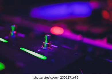 Radio function selector switch on a vintage dusty tape player with radio standby selected.