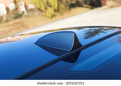 Radio Or GPS Antenna On The Roof Of The Car