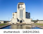 Radio Kootwijk former broadcast tower in the Netherlands beautiful symmetric image of the main building