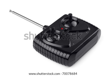 Radio remote control for toy car isolated on  white