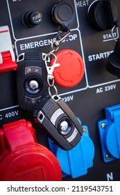 Radio Remote Controls On The Background Of The Power Generator Control Board