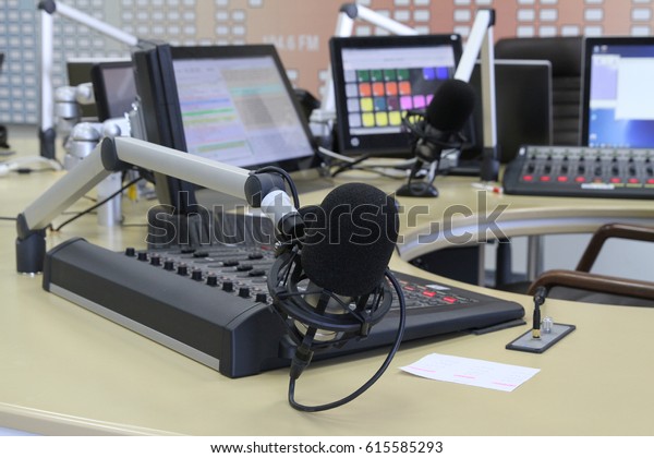 Radio Station Microphone Recording Studio Stock Photo Edit Now