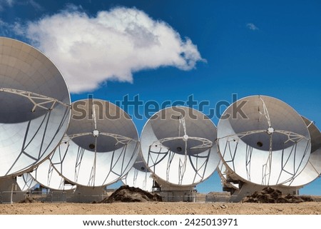 Radio telescope array ALMA in the atacama desert, Chile