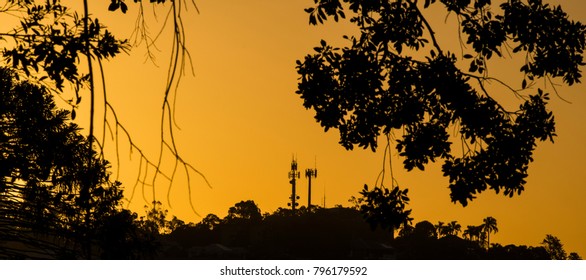 Radio Tower In The Afternoon In Ipswich, Queensland.