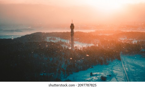 Radio Tower Of Gärdet, Stockholm Coming Up From The Forrest