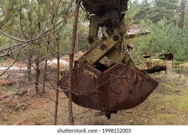 Radioactive Ladle Of Soviet Military Engineering Vehicle In Chernobyl Zone, Ukraine