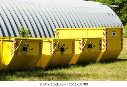 Radioactive Waste Storage Vessels Set On A Ground