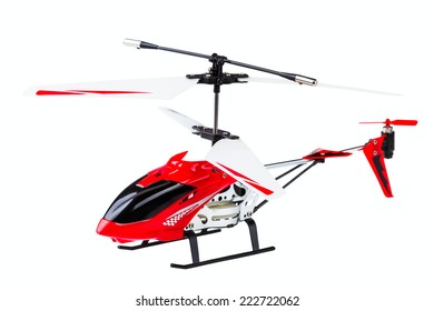 radio-controlled model of the helicopter isolated on a white background
