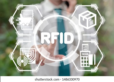 Radio-frequency Identification. RFID Technology For Identify Goods Shopping And Delivery Tracking.