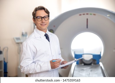 Radiology Technologist Looking At Camera And Smiling Stock Photo