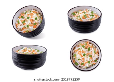 Radish cabbage coleslaw in a bowl on a white isolated background. toning - Powered by Shutterstock