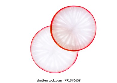 Radish Slices Isolated On White