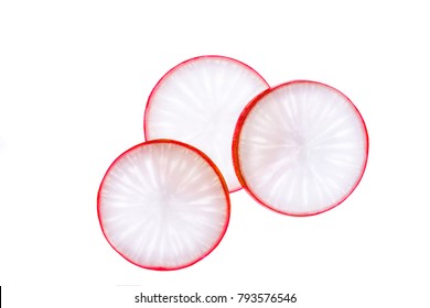 Radish Slices Isolated On White