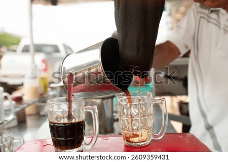raditional coffee maker, make coffee and tea in Thailand Thai street coffee