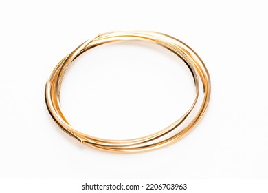 Radium Gold Wire For Jewelry Making Isolated On White Background