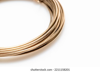 Radium Gold Wire For Jewelry Making Isolated On White Background