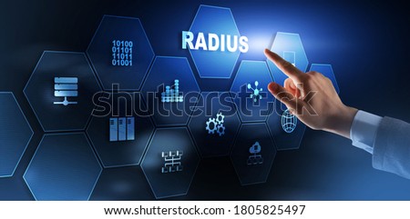 Radius. Remote Authentication in Dial In User Service. Telecommunications Networks Concept.